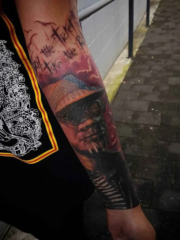 color realism tatouage sur full sleeve #2129 | Artiste tatoueur Karl van der Linden