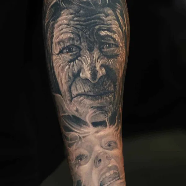 Portrait tattoo by Dongkyu Lee (Qtattoo) in Seoul