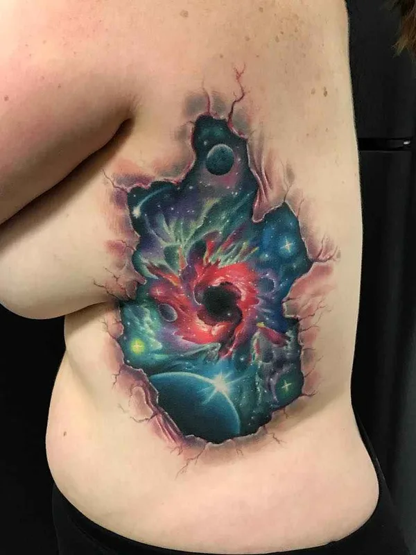 female color realism Tatuaggio su ribcage #9889 | Tatuatore Andres Acosta