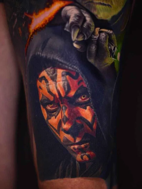 color realism tatouage sur thigh #2808 | Artiste tatoueur Nikko Hurtado