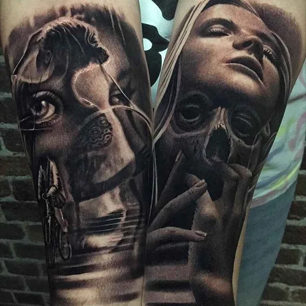 Portrait tattoo by Ryan Evans in Auckland