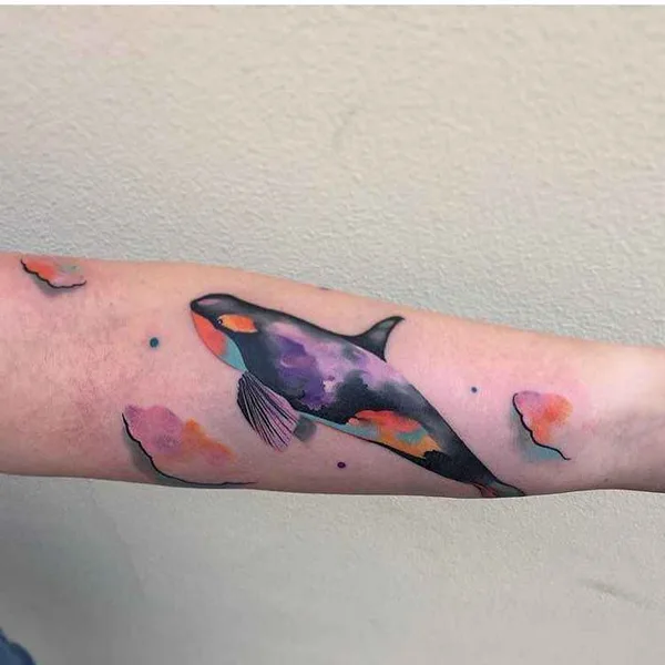 Watercolor tattoo by Ondrej Konupcik in Znojmo