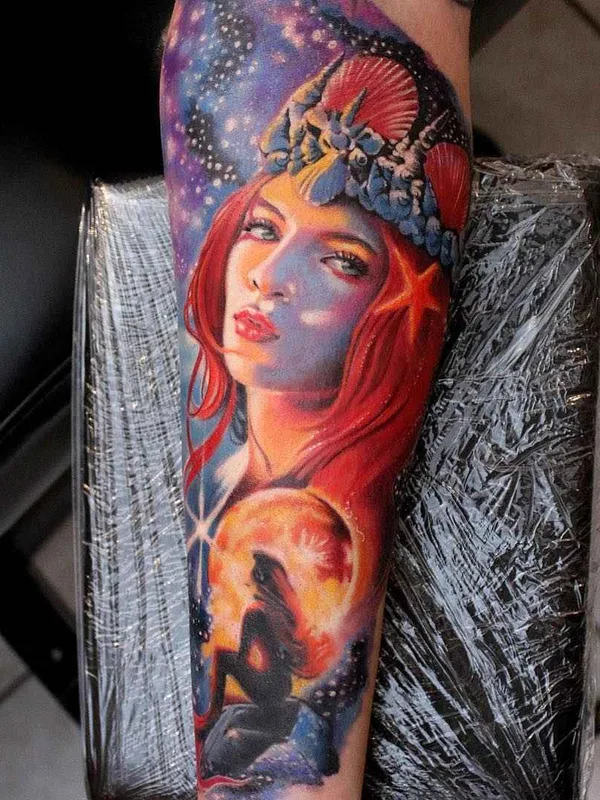 female color realism tattoo auf forearm #17608 | Tätowierer Monica Marino