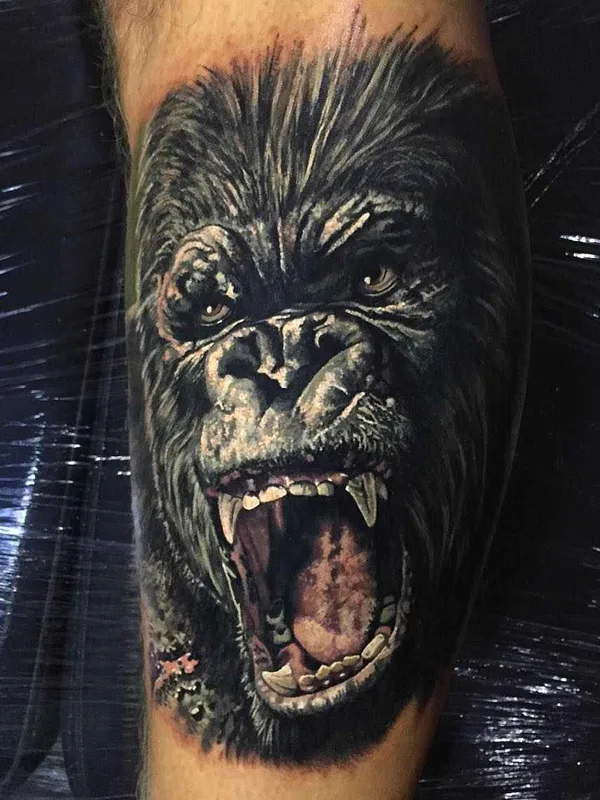 black and grey realism татуировка на calf #5337 | Тату мастер Steve Butcher