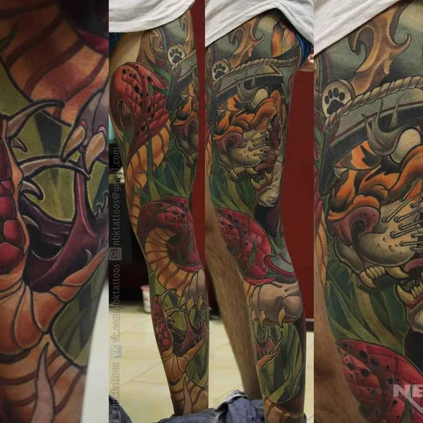 Нью Скул tattoo by Дмитрий Набока in Düsseldorf