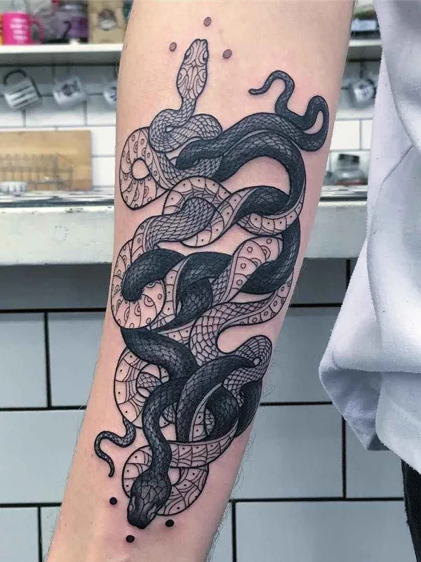 black blackwork tattoo on forearm #6596 | Tattoo Artist Mirko Sata