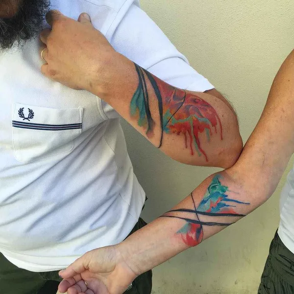 Watercolor tattoo by Ondrej Konupcik in Znojmo