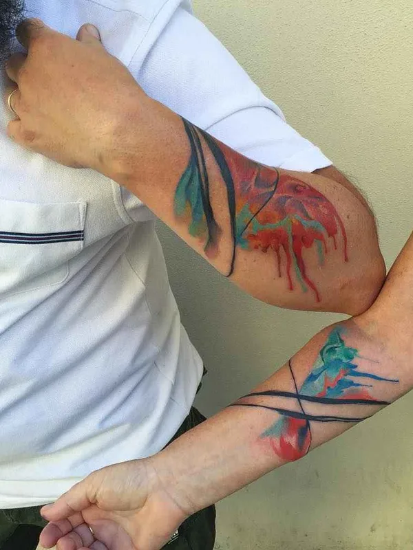 color abstract tatuaje en forearm #1920 | Tatuador Ondrej Konupcik