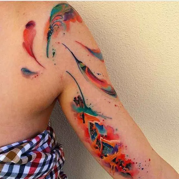 Watercolor tattoo by Ondrej Konupcik in Znojmo