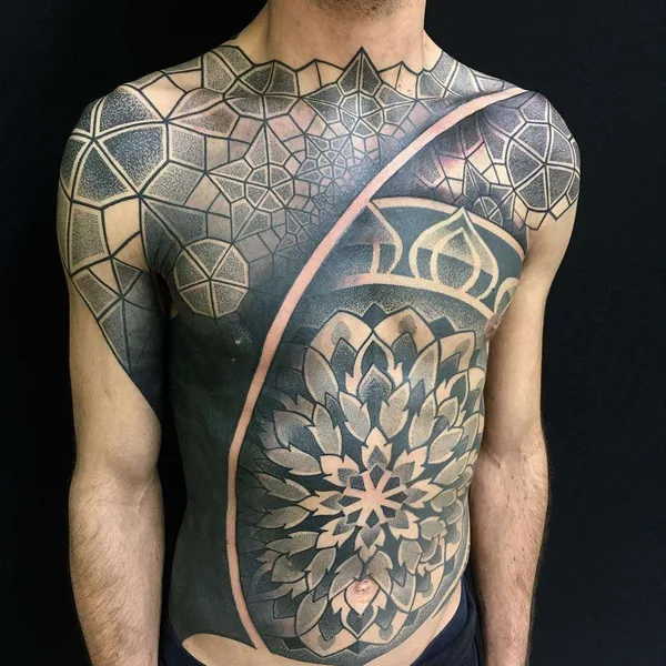 Ornamental tattoo by Pierluigi Deliperi