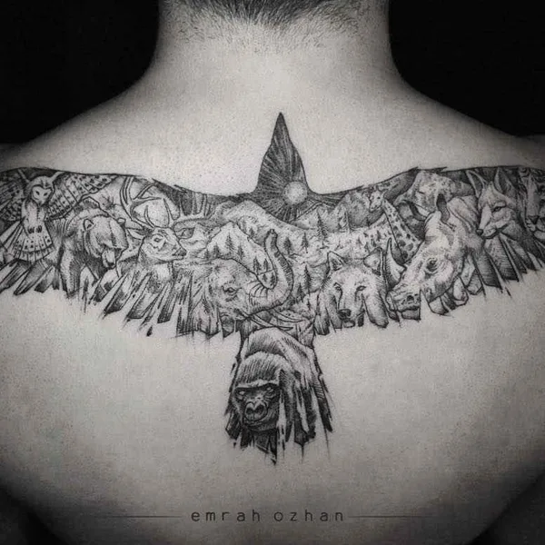 Dotwork tattoo by Emrah Ozhan in Istanbul