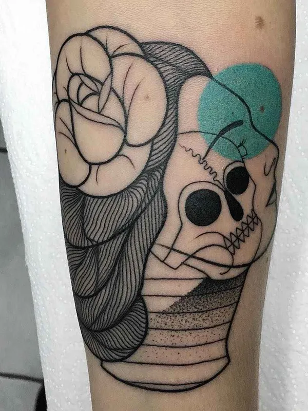black and grey linework tattoo on forearm #2990 | Tattoo Artist Mariusz Trubisz