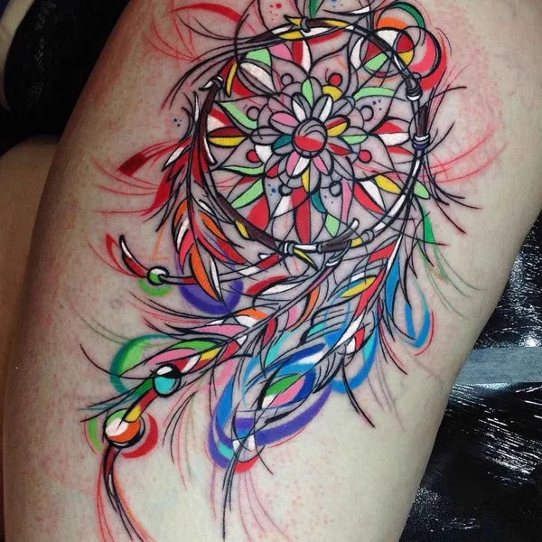 Graphic tattoo by Sebastian Barone in Málaga