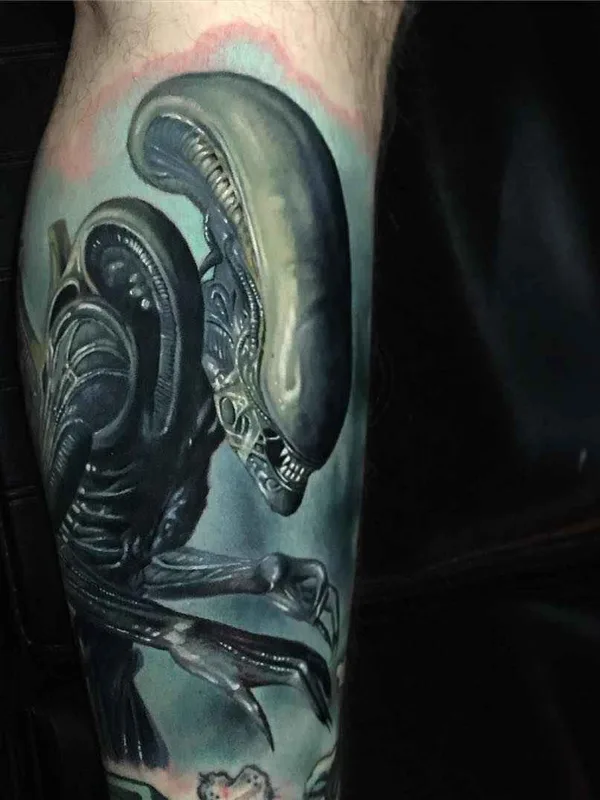 black and grey realism татуировка на calf #8855 | Тату мастер Paul Acker