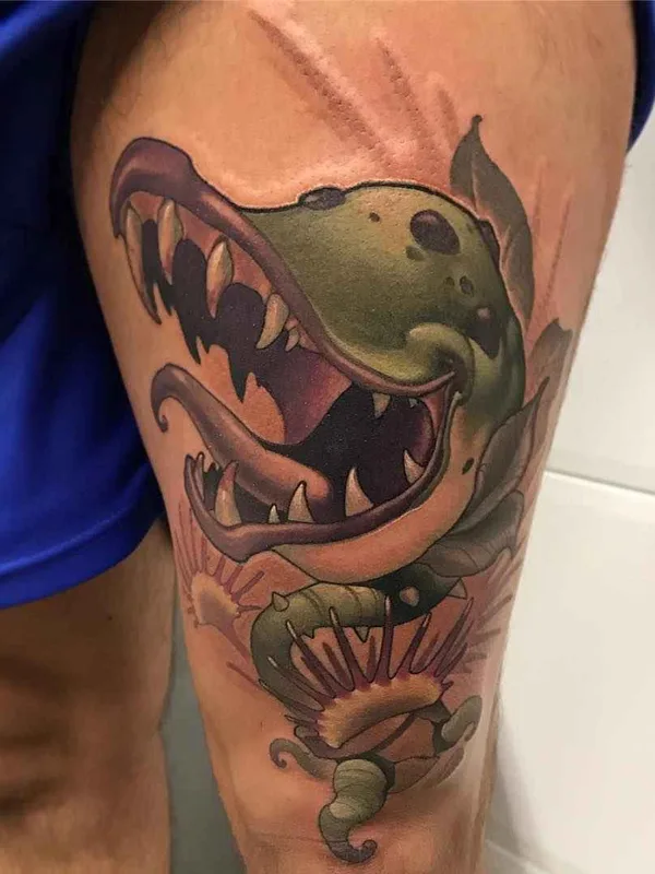 color cartoon Tatuaggio su thigh #2647 | Tatuatore Jamie Ris
