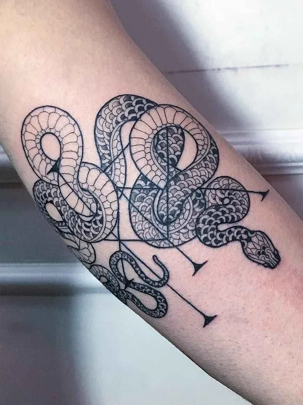 black and grey linework tattoo on forearm #6602 | Tattoo Artist Mirko Sata