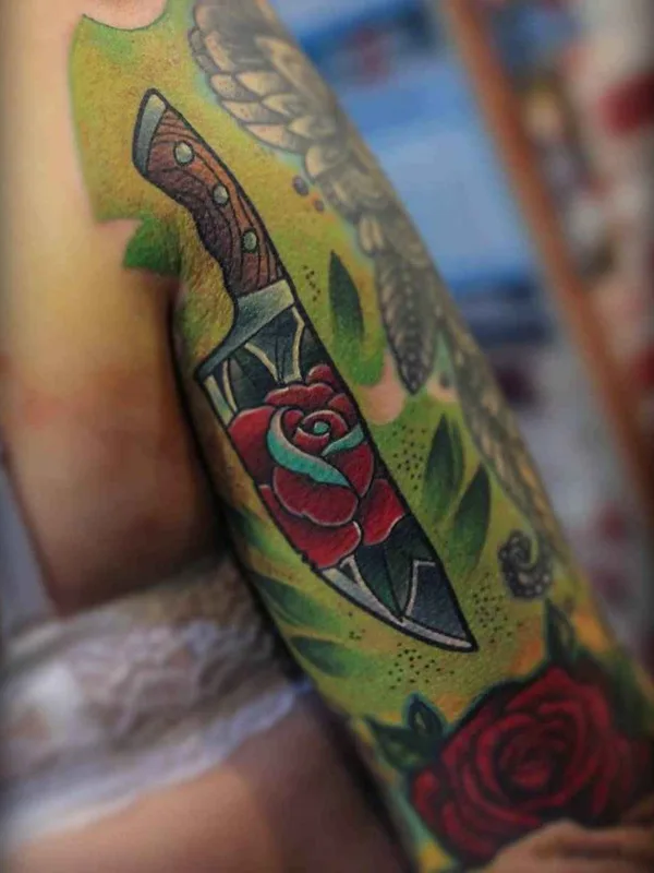 color neo traditional tatouage sur forearm #3489 | Artiste tatoueur Мурад Аракелян