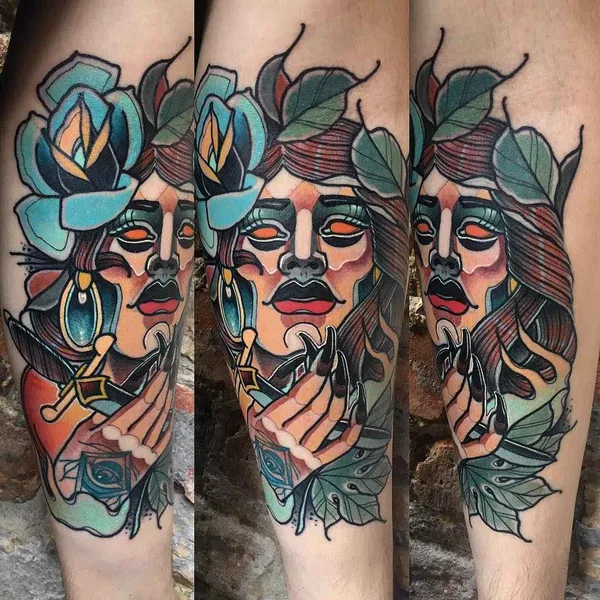Нео традиционная tattoo by Achilleas Aber in Athina