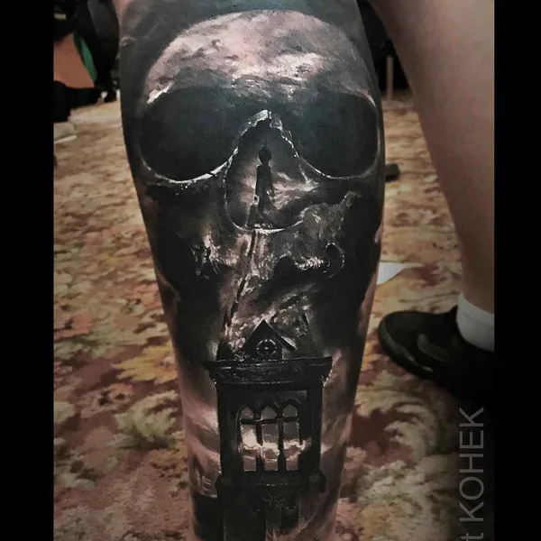 Horror tattoo by Eliot Kohek in Annecy
