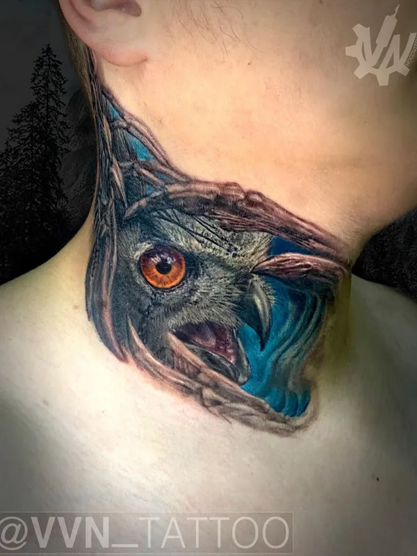color biomechanical татуировка на neck #51275 | Тату мастер Василий Ноговицын