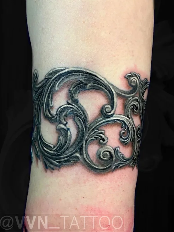 black and grey ornamental татуировка на forearm #51273 | Тату мастер Василий Ноговицын