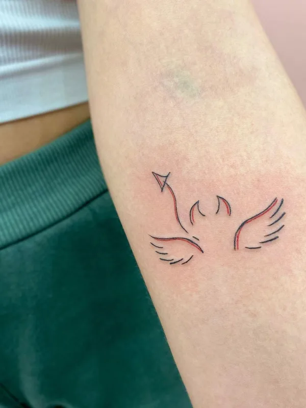 color linework Tatuaggio su forearm #51312 | Tatuatore Крыло Татьяна