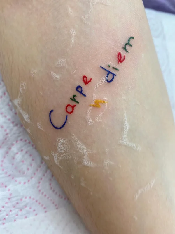 color lettering Tatuaggio su forearm #51309 | Tatuatore Крыло Татьяна