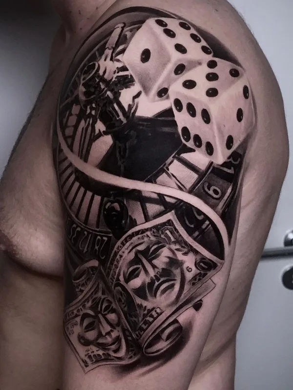 male black and grey realism Tatuaggio su upper arm #51319 | Tatuatore Денис Показанов