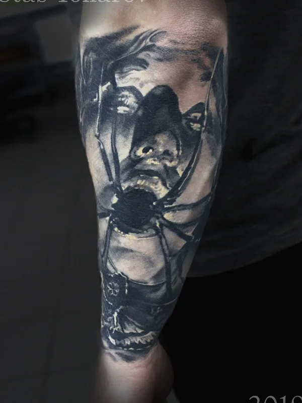 black and grey black and grey tattoo on forearm #51380 | Tattoo Artist Стас Токарев