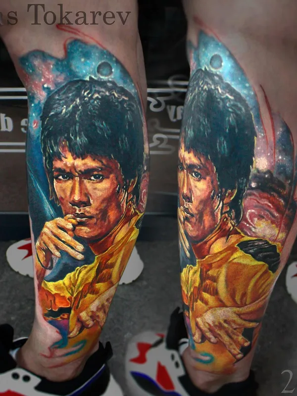 color realism tattoo on calf #51386 | Tattoo Artist Стас Токарев