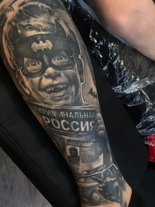 black and grey realism татуировка на calf #65214 | Тату мастер Макс Круп