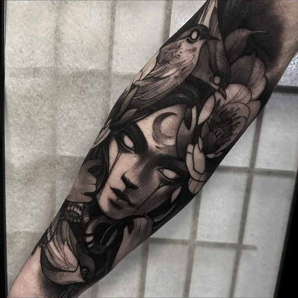 Neo Traditional tattoo by Kenni Poke in Roskilde