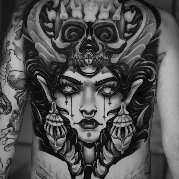 Neo Traditional tattoo by CRISTIAN CASAS in Santa Cruz de Tenerife