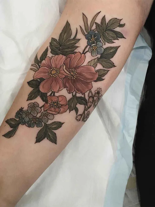 color botanic татуировка на forearm #3844 | Тату мастер Sophia Baughan
