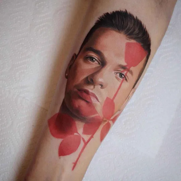 Portrait tattoo by Zinaida Pasko in London