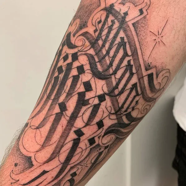 Lettering tattoo by MAYONAIZE