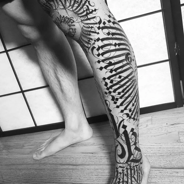 Lettering tattoo by MAYONAIZE