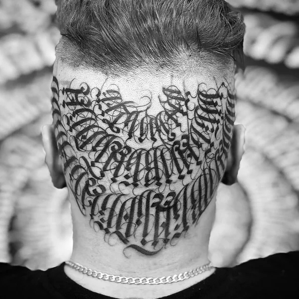 Lettering tattoo by MAYONAIZE