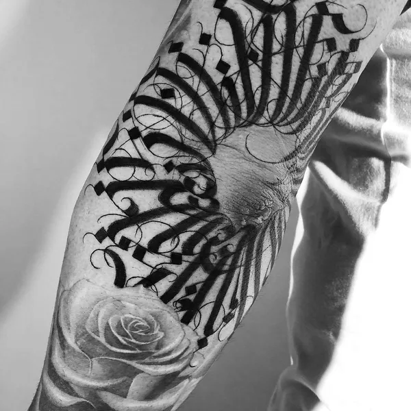 Lettering tattoo by MAYONAIZE