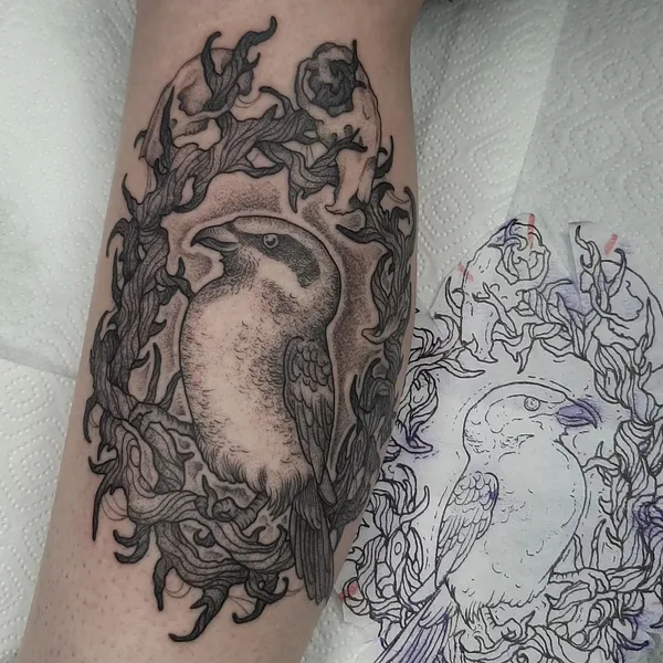 Graphic tattoo by Nadan Sarvan in Zagreb