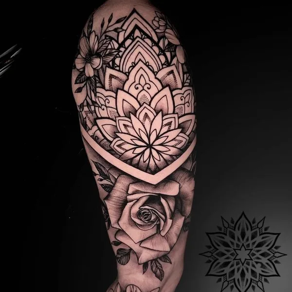 Ornamental tattoo by kingaewelina_ink in København