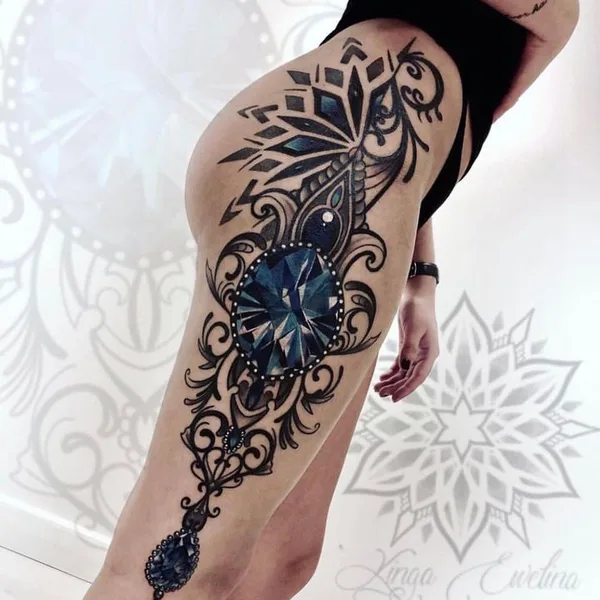 Ornamental tattoo by kingaewelina_ink in København