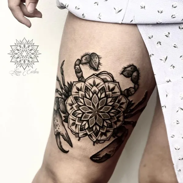 Ornamental tattoo by kingaewelina_ink in København