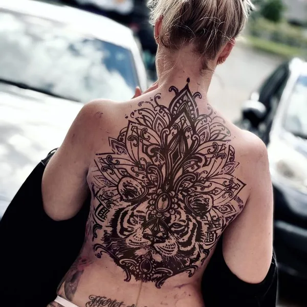 Ornamental tattoo by kingaewelina_ink in København