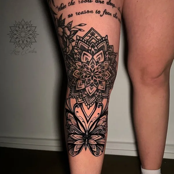 Ornamental tattoo by kingaewelina_ink in København