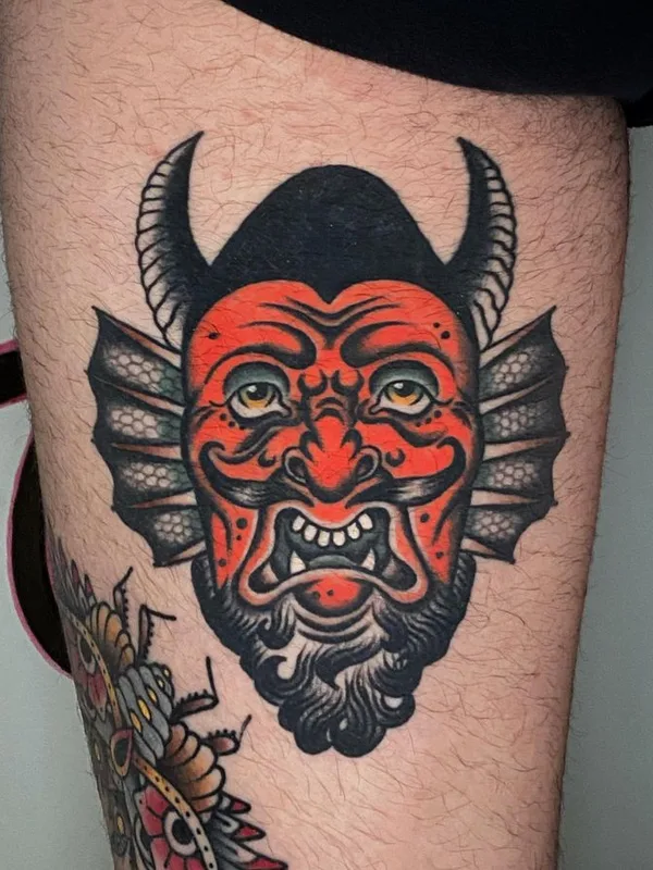 color traditional 타투 부위 thigh #66860 | 타투이스트 Sigbjørn