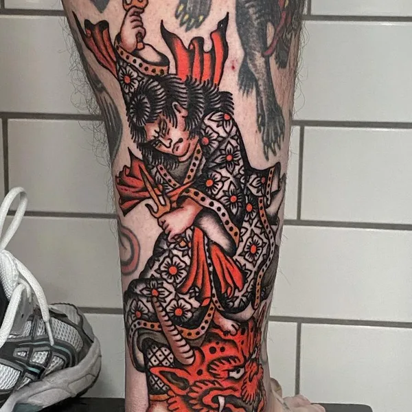 Traditional tattoo by Sigbjørn in København