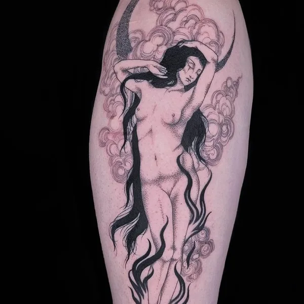 Graphic tattoo by Laura Wøldike in København
