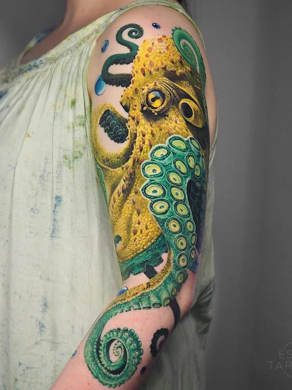 female color realism tatouage sur full sleeve #66888 | Artiste tatoueur ESTER TARABAL