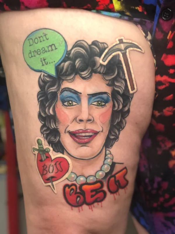 color neo traditional tattoo on thigh #54506 | Tattoo Artist Blu